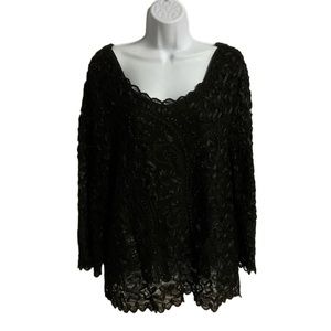 XL SM Collection black blouse